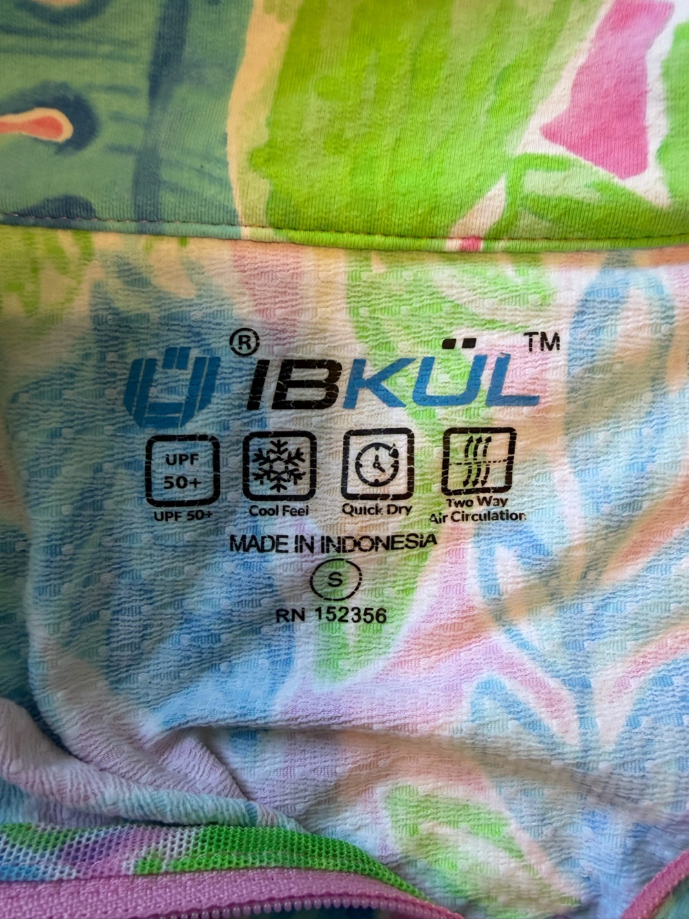 IBKUL Floral Performance Top - Pink, Blue & Green - Picture 4 of 4
